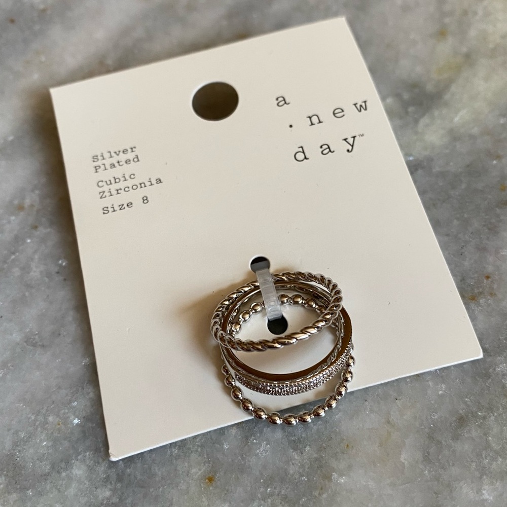 A New Day silver Plated cubic zirconia size 8